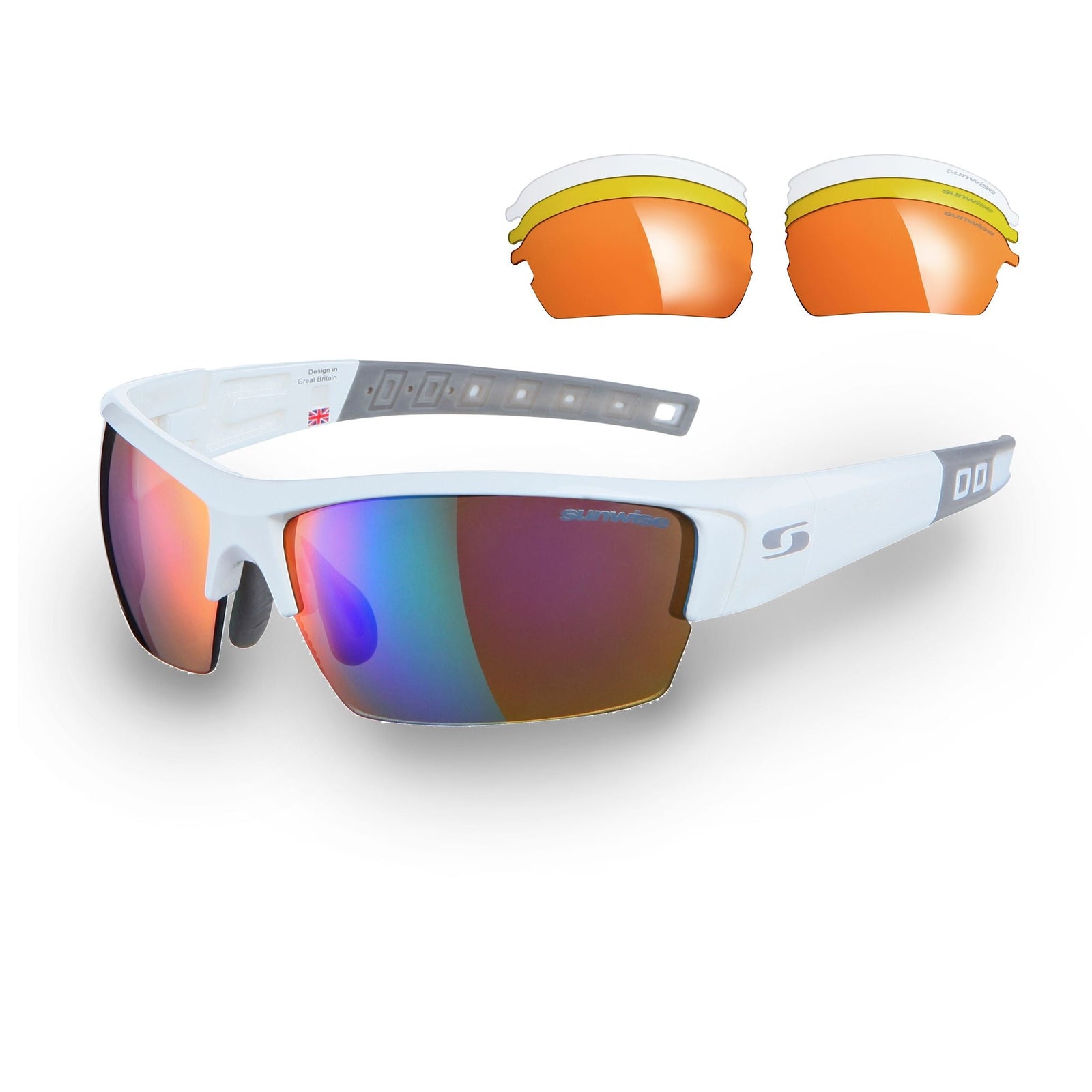 Atlanta Sports Sunglasses with Interchangeable Lenses - White